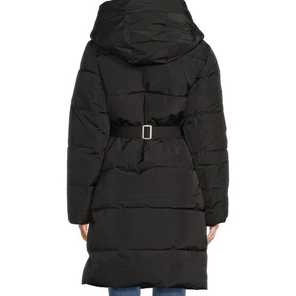 Rebecca Minkoff Belted Quilted Longline Hooded Puffer Coat - Picture 2 of 12